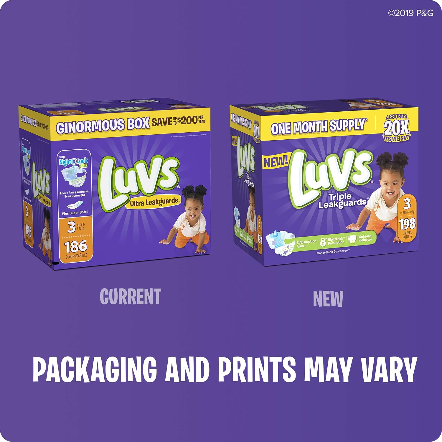 Luvs Triple leakguards Diapers Size 1 104 Count, 104 Count