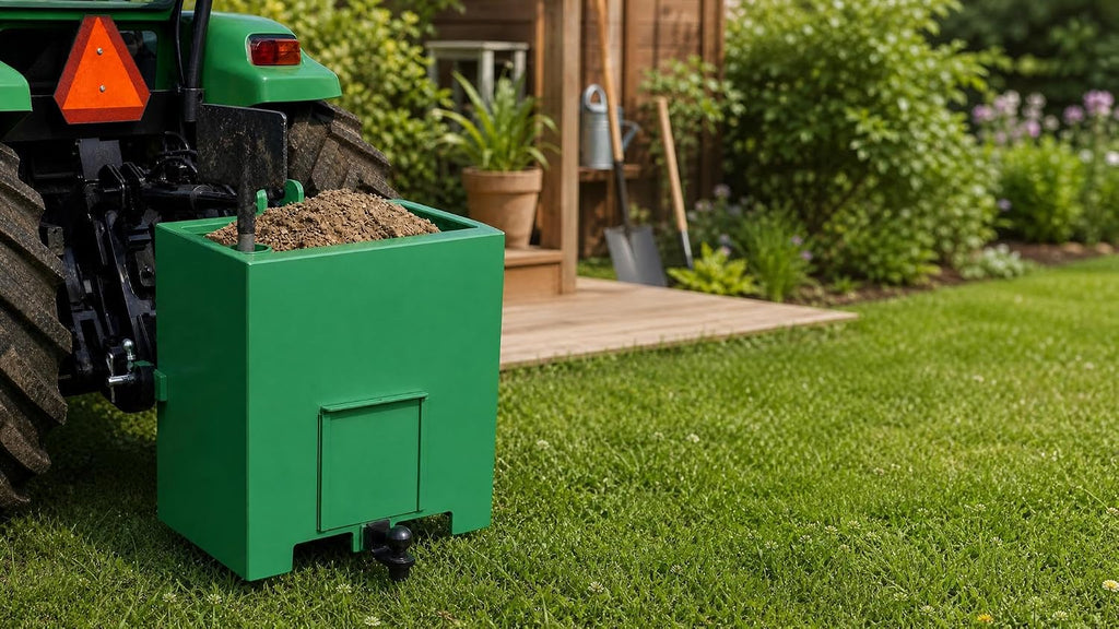 Tractor Ballast Box, 800 Lb Heavy Duty Steel 3 Point Ballast Hitch Box with 2" Quick Hitch Receiver, Category 1 Rear