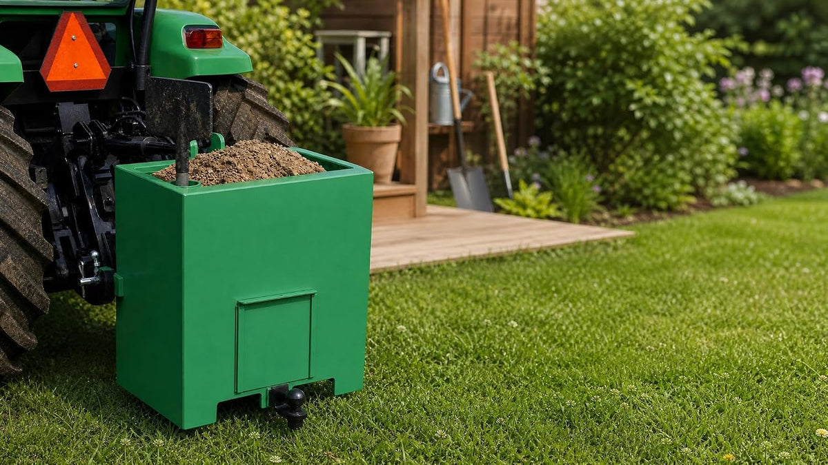 Tractor Ballast Box, 800 Lb Heavy Duty Steel 3 Point Ballast Hitch Box with 2" Quick Hitch Receiver, Category 1 Rear