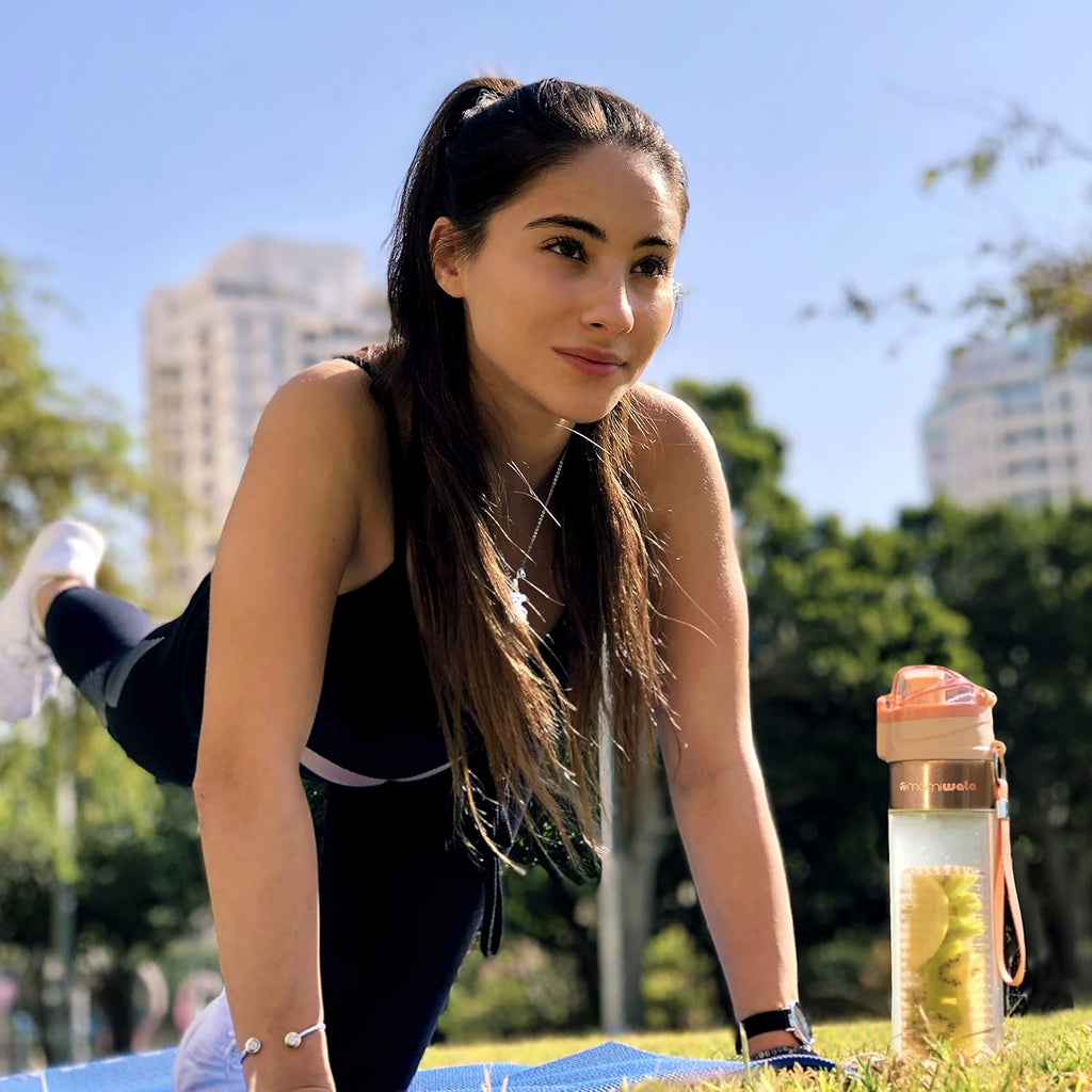 Fruit Infuser Water Bottle – 24 oz – Tritan Plastic - Unique Stylish Design – Fruit Infused Water recipes eBook &