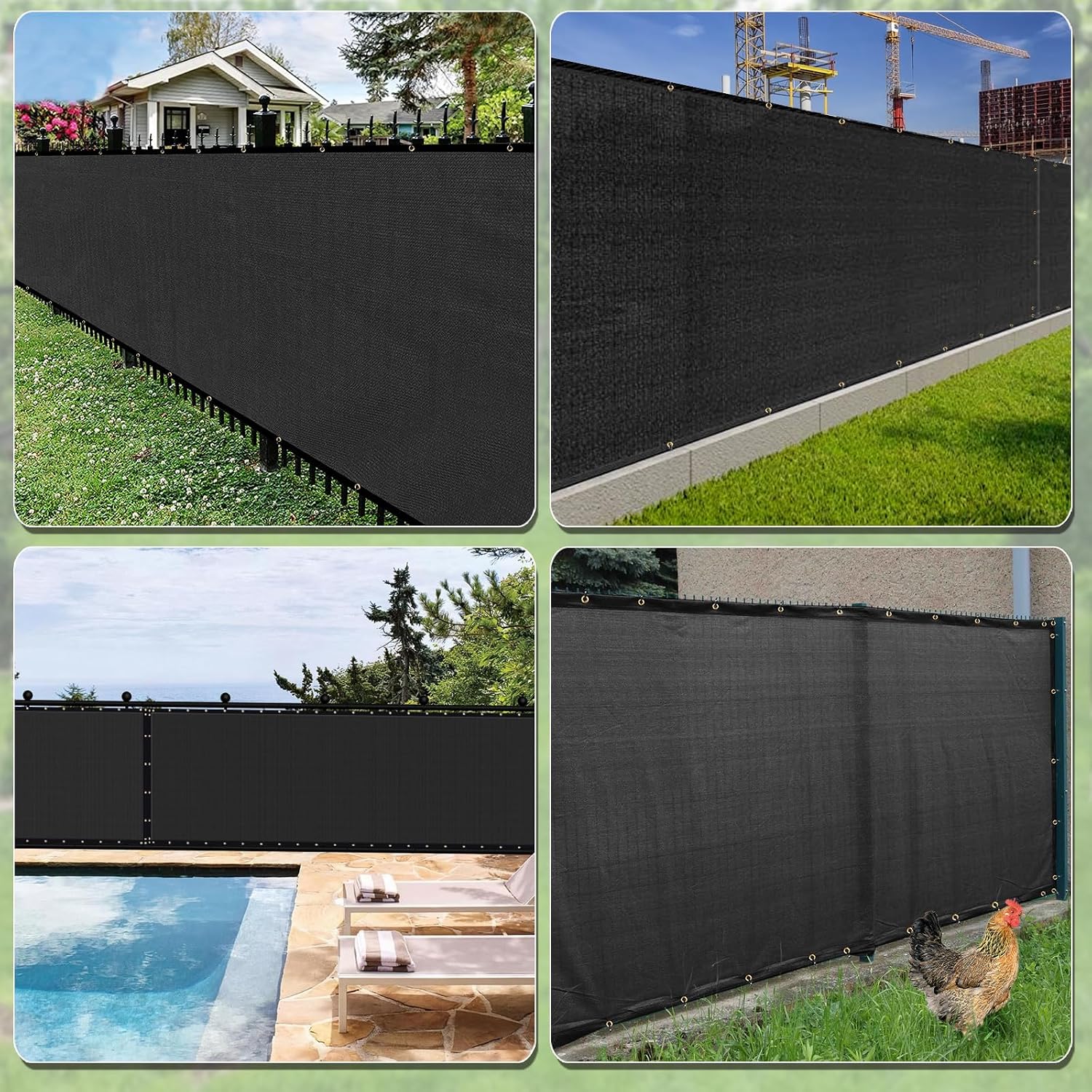 Privacy Fence Screen,with Gloves, 6X50FT Heavy Duty 220GSM 98% Blockage Privacy Screen Fence for Outdoor Wall Garden