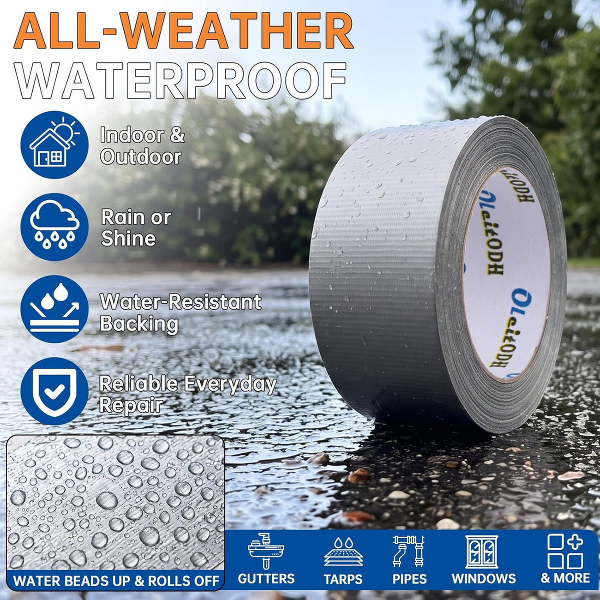 Silver Duct Tape Bulk, 2 Inches x 60 Yards, 12 Pack