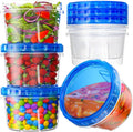6 Pack-17oz Freezer Storage Containers, Plastic Food Storage Containers with Twist Top Lids, BPA Free and Reusable
