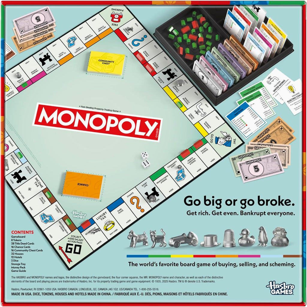 Board Game | Classic Game with Storage Tray and Larger Tokens | Ages 8+ | 2 to 6 Players | Family Games for Kids and