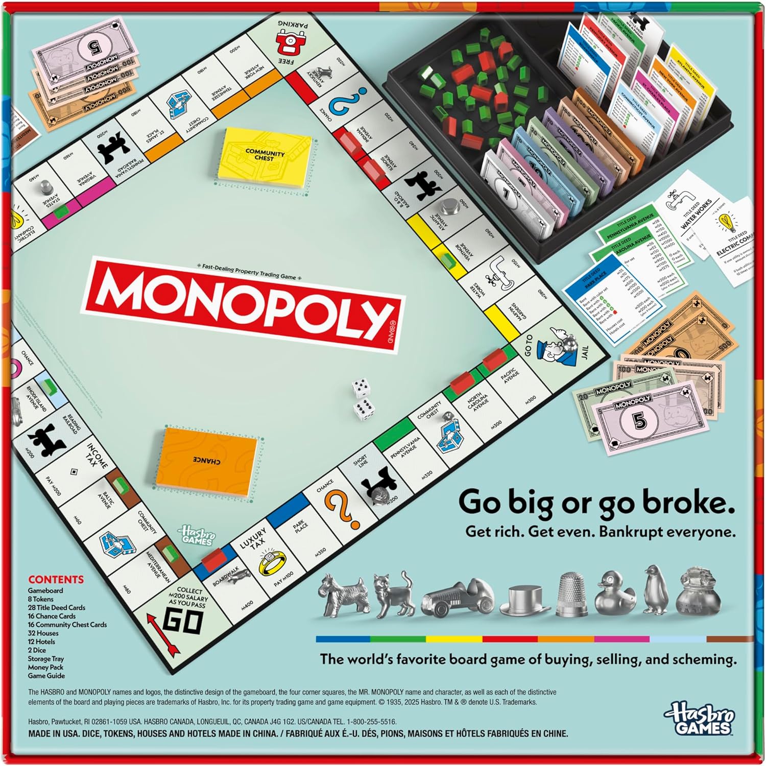 Board Game | Classic Game with Storage Tray and Larger Tokens | Ages 8+ | 2 to 6 Players | Family Games for Kids and
