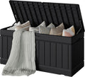 78 Gallon Deck Box, Waterproof Resin Outdoor Storage Box | Outdoor Storage Bench Lockable for Outside and Patio