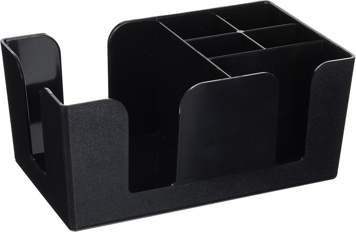 Black Plastic 6-Compartment Condiment Caddy