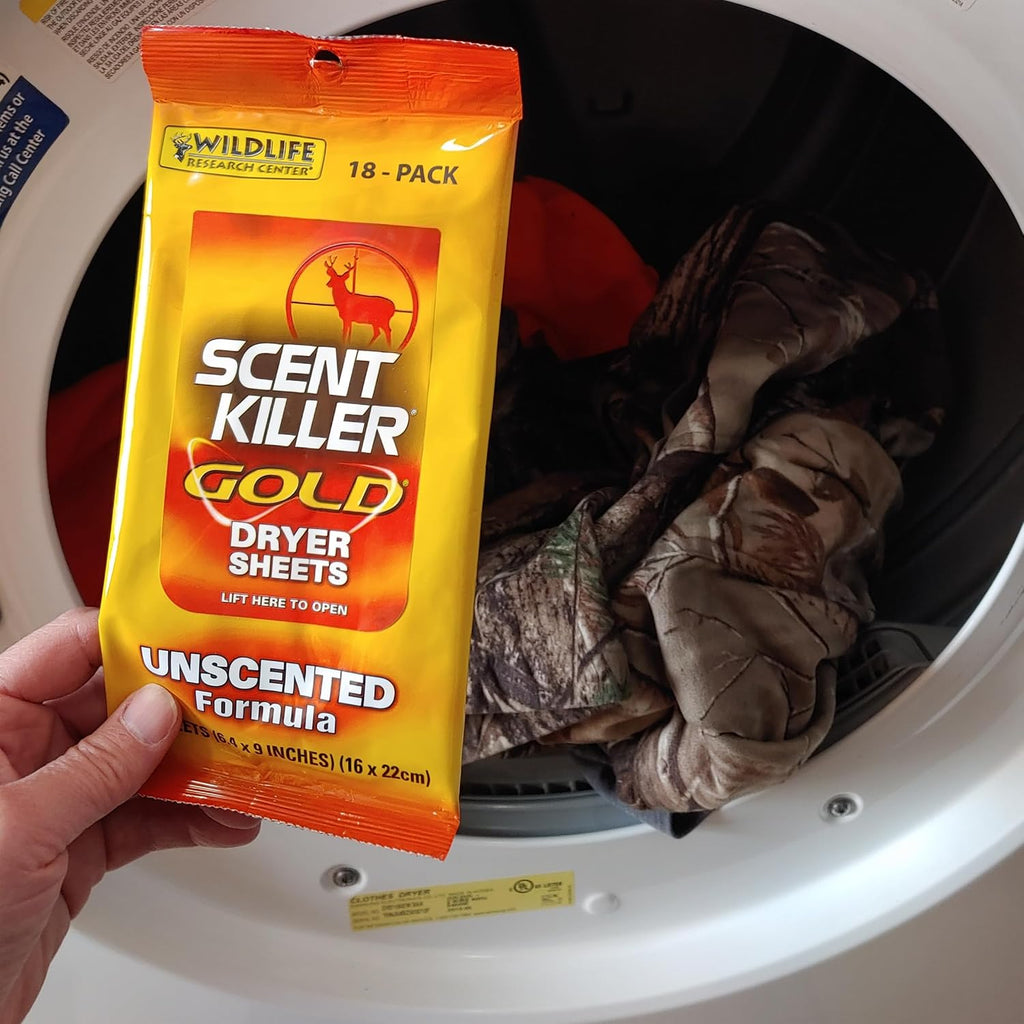 Research Center Scent Killer Gold Dryer Sheets Unscented 18 Sheets