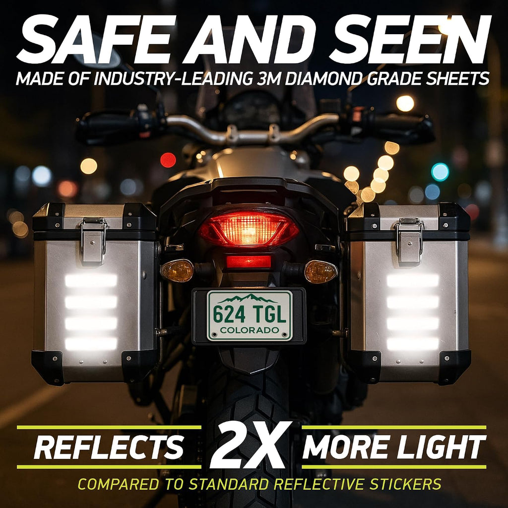 Reflective Stickers | 3M Diamond Grade | Red | 1.25″ x 6″ | 5-Pack | Reflective Safety Tape for Helmets, Cars