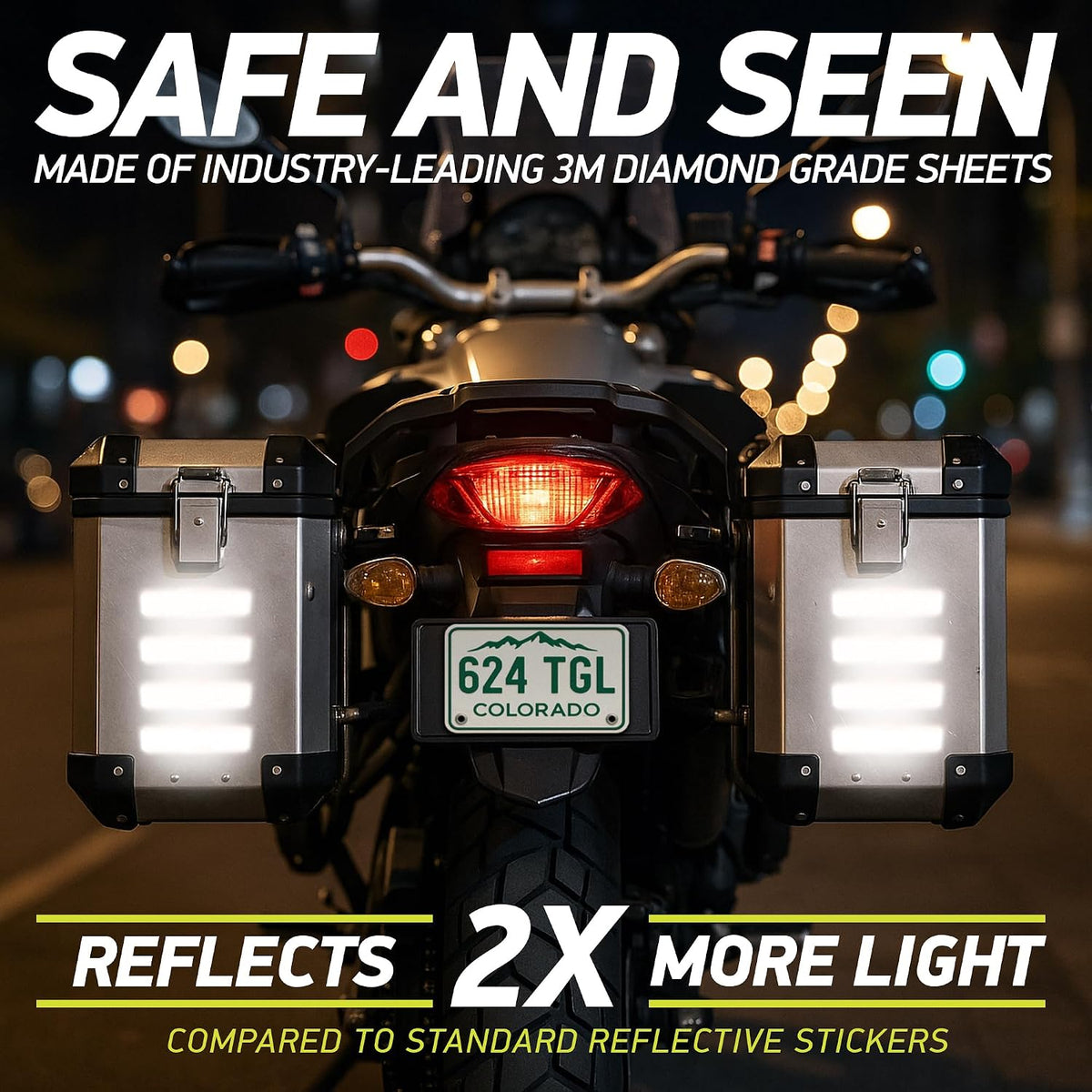 Reflective Stickers | 3M Diamond Grade | Red | 1.25″ x 6″ | 5-Pack | Reflective Safety Tape for Helmets, Cars