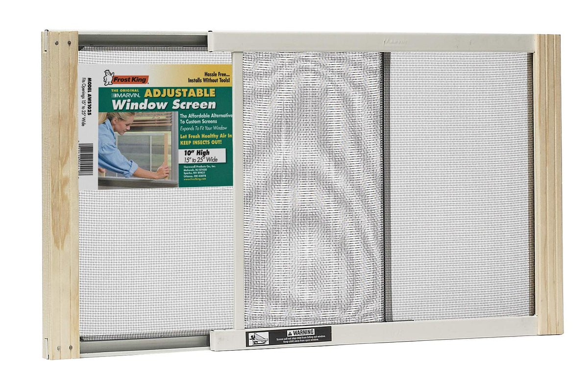 AWS1025 WB Marvin Adjustable Window Screen, 10" high, fits 15 - 25" wide