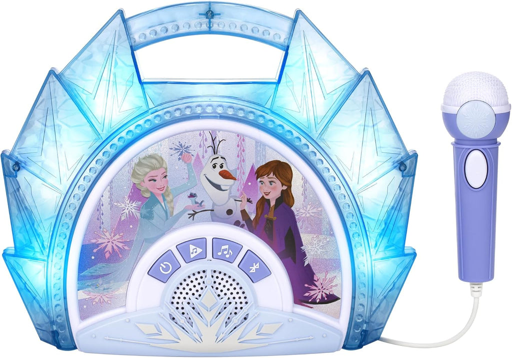 Disney Frozen Karaoke Microphone with Bluetooth Speaker for Fans of Disney Toys, Kids Karaoke Machine with Built in