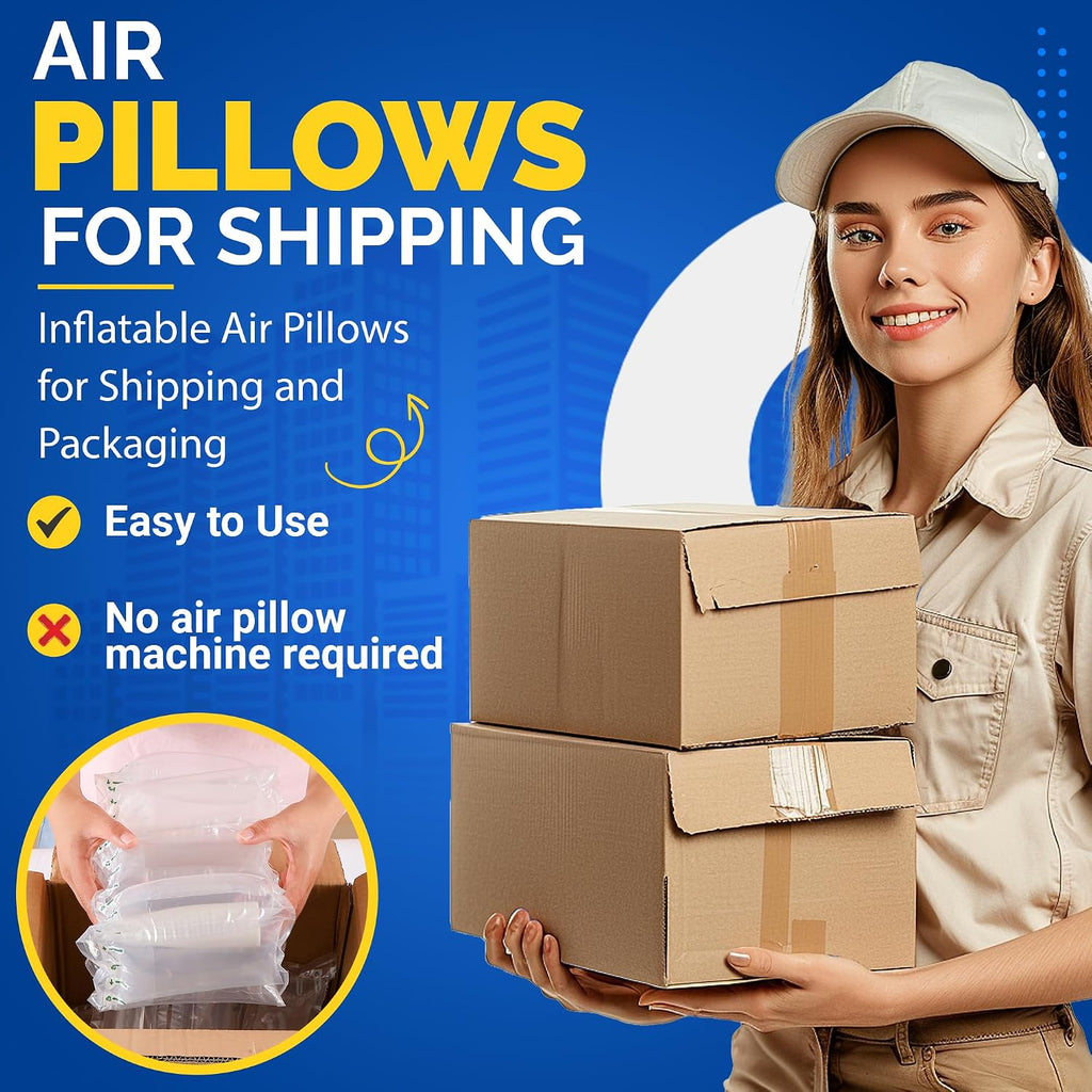 4x8 Inflatable Air Pillows for Shipping, Pump Included, 400 Count