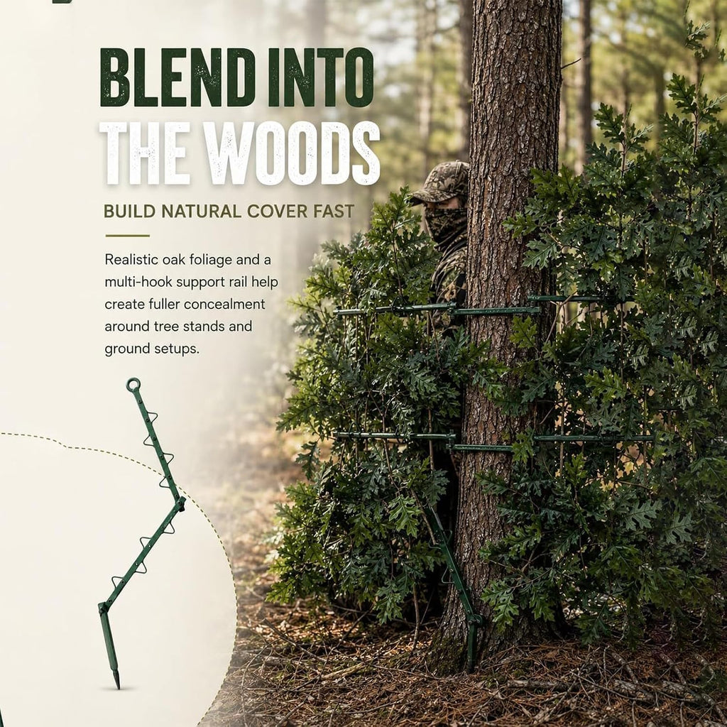 Hunting Concealment Stand System - Metal Support Frame - Tree Stand Blind Coverage Setup for Deer Turkey Bow Hunting