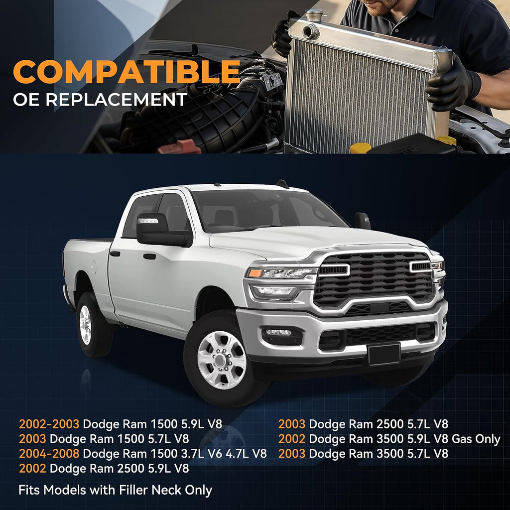 Auto Dynasty 2480 Radiator for 2002-2008 Dodge Ram 1500 2500 3500