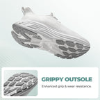 Women's Slip On Walking Shoes Running Sneakers,All White,6W