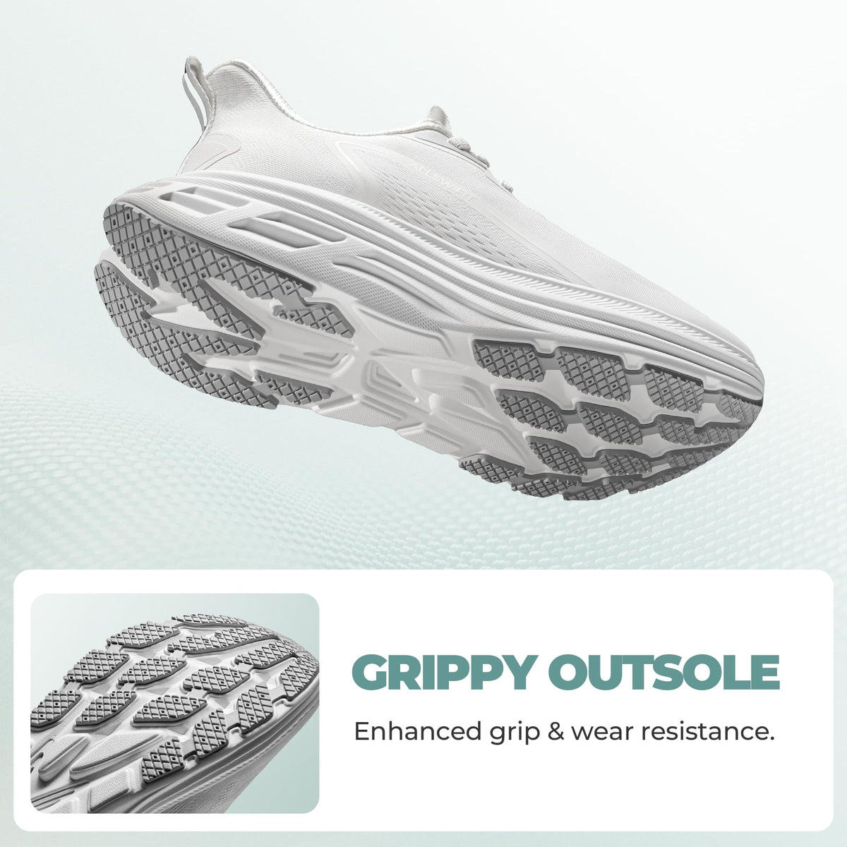 Women's Slip On Walking Shoes Running Sneakers,All White,6W