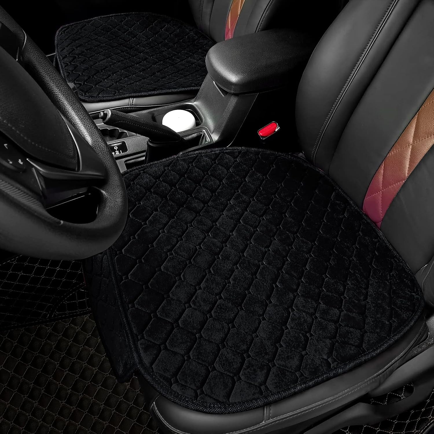 2 Comfortable Car Seat Covers Universal Front Seat Coves for Car Accessories with Storage Pockets, Padded Car