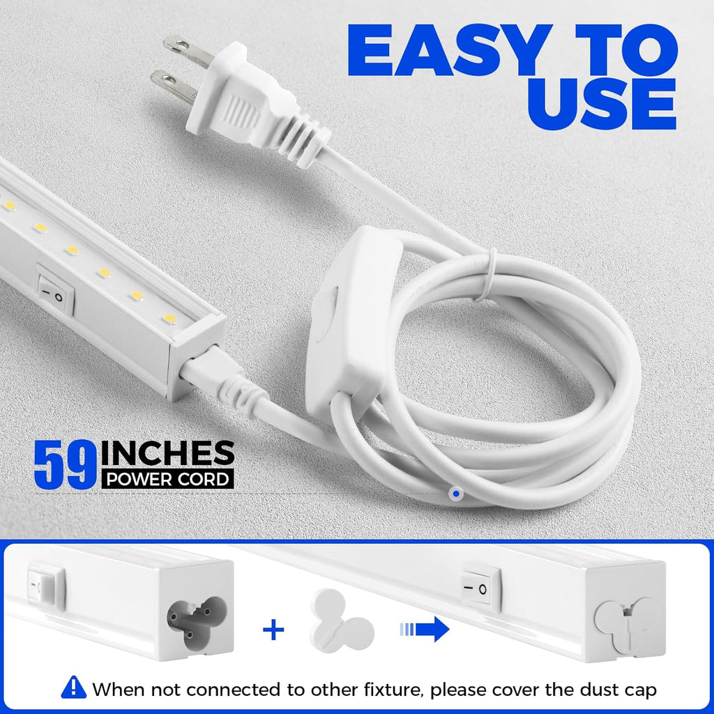 T5 Grow Lights for Indoor Plants, 5000K Full Spectrum, 1FT, 4 Packs | 1FT LED Growing Lamp, Plant Light Strip for