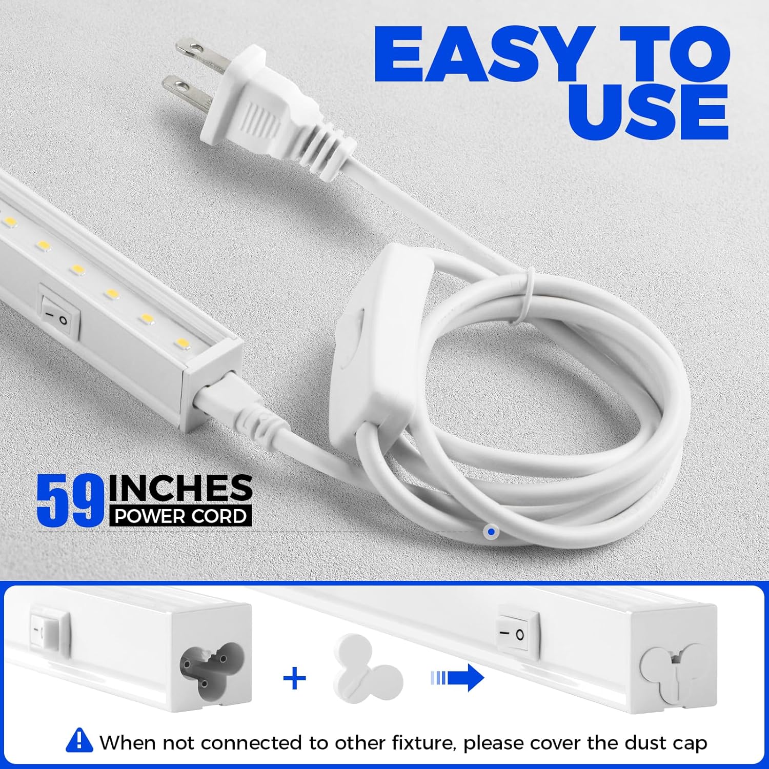 T5 Grow Lights for Indoor Plants, 5000K Full Spectrum, 1FT, 4 Packs | 1FT LED Growing Lamp, Plant Light Strip for