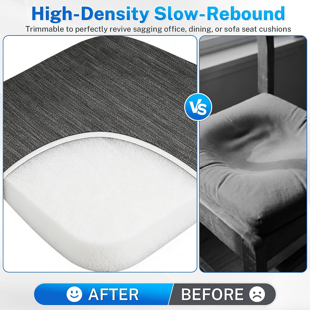 Polyurethane Foam Padding, 2 PCS 16 x 12 x 1 Inch White Soft Cuttable Packing Foam Inserts for Cases, Furniture