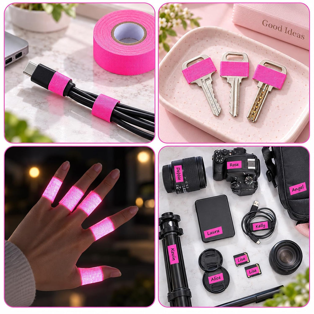 Pink Reflective Tape, 1 Roll High Visibility Electrical Tape 1 In x 33 Feet