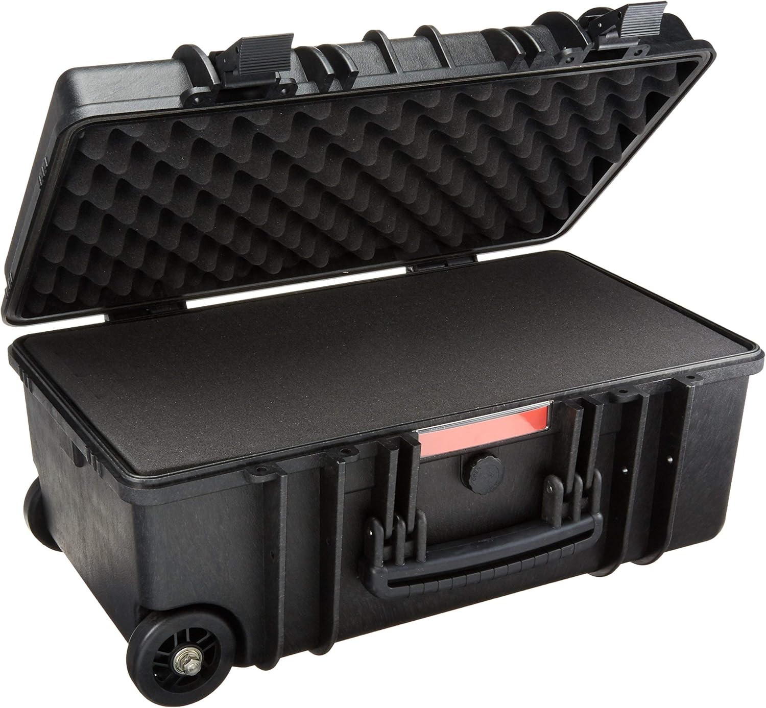 Hard Protective Camera Case with Wheels, Large, Black, 22"L x 14"W x 9.8"H