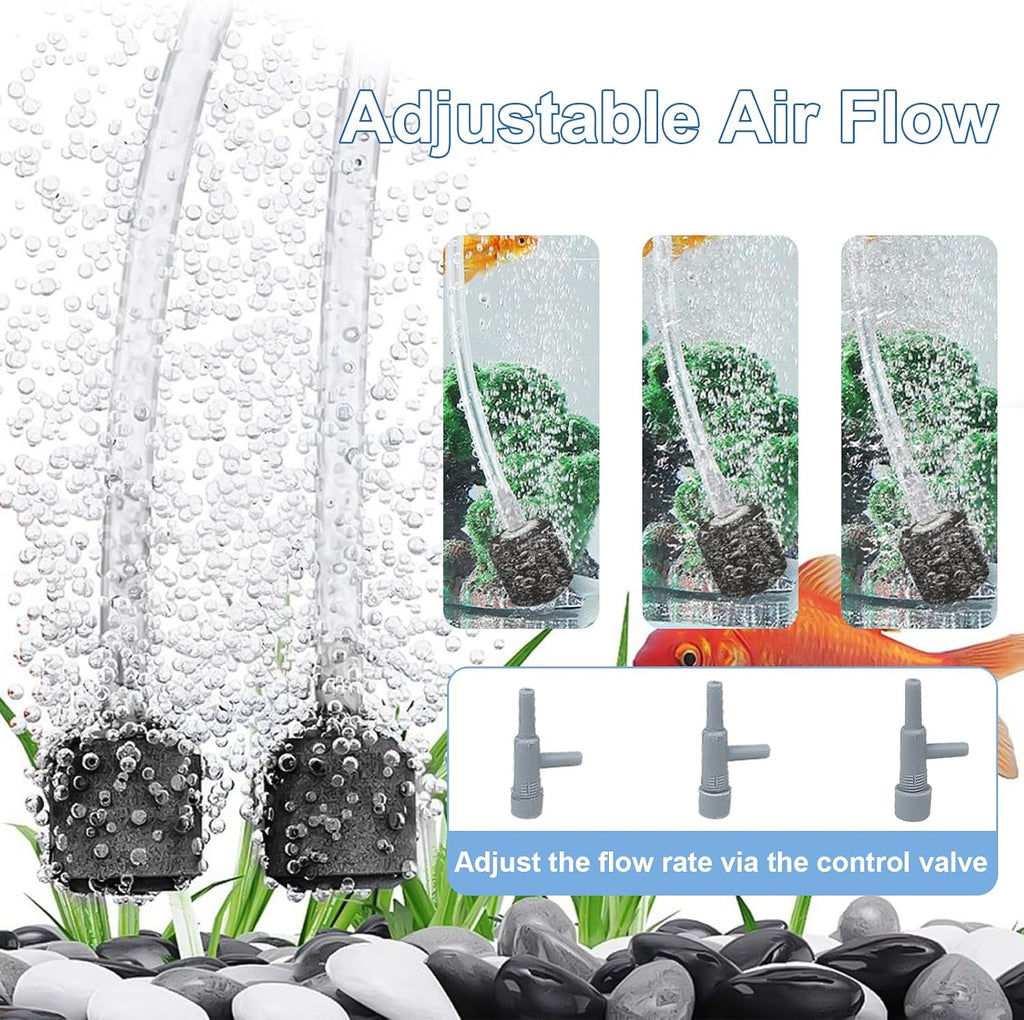 Fish Tank Air Pump, Ultra-Quiet Aerator 2W | Complete quiet aerator kit includes air stone, check valve, control