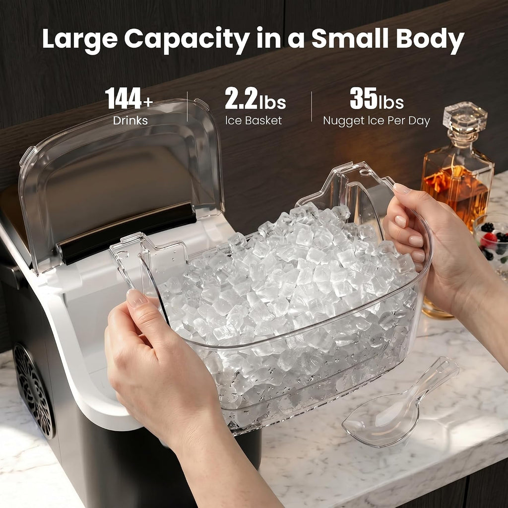 Nugget Ice Makers Countertop, 35lbs/Day Crushed Ice Machine