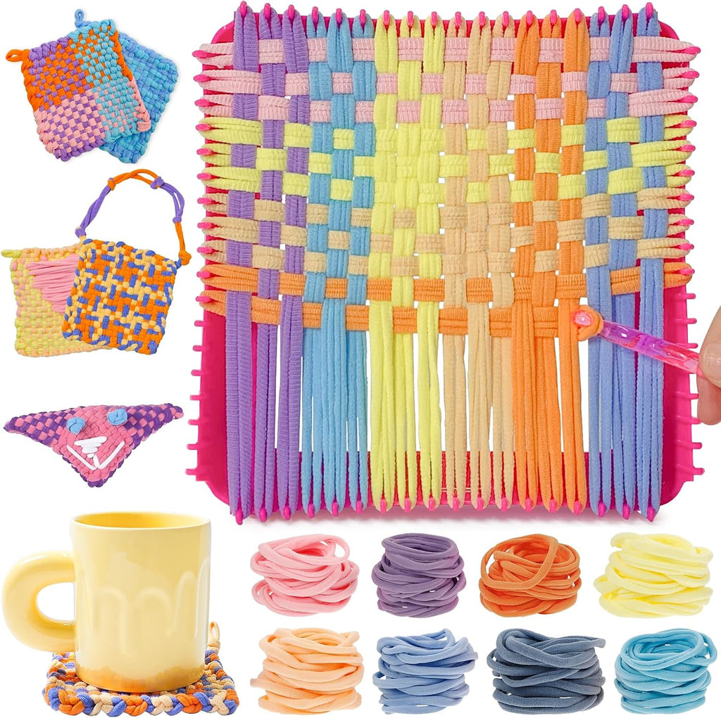 Weaving Loom Kit Toys for Kids and Adults DIY Arts and Crafts for Girls Ages 5 6 7 8 9 10 12, Pot Holder Loom