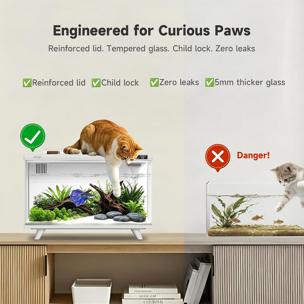 M1 5 Gallon Smart Fish Tank, App-Controlled Betta Aquarium Kit