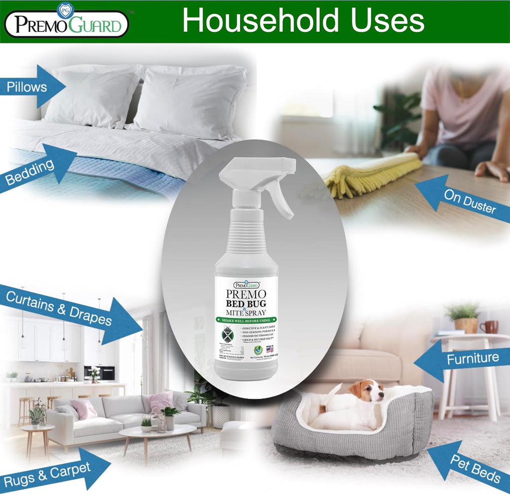 Bed Bug & Mite Killer Spray – University Tested 100% Kill Rate | Natural, Safe for Bedding, Furniture, Fabrics, and