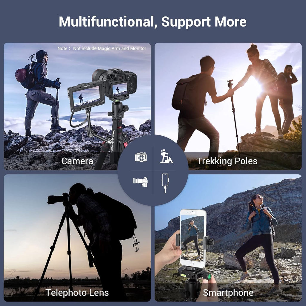 71"/ 180cm Aluminum Camera Ball Head Tripod & Monopod CT-10 | 2 in 1 Tripod Monopod, 360°Ball Head, Max. Payload