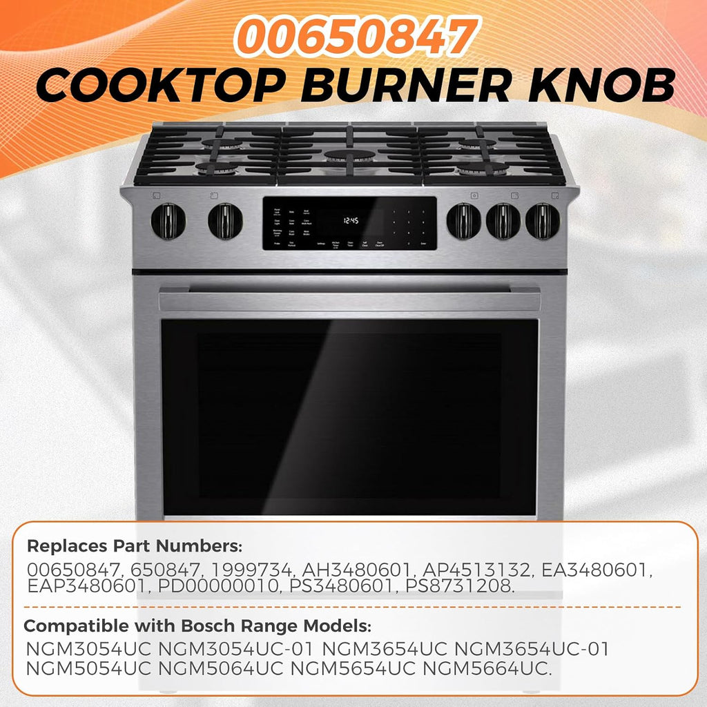 00650847 Cooktop Stove Knobs 4 Pcs Compatible with Bosch