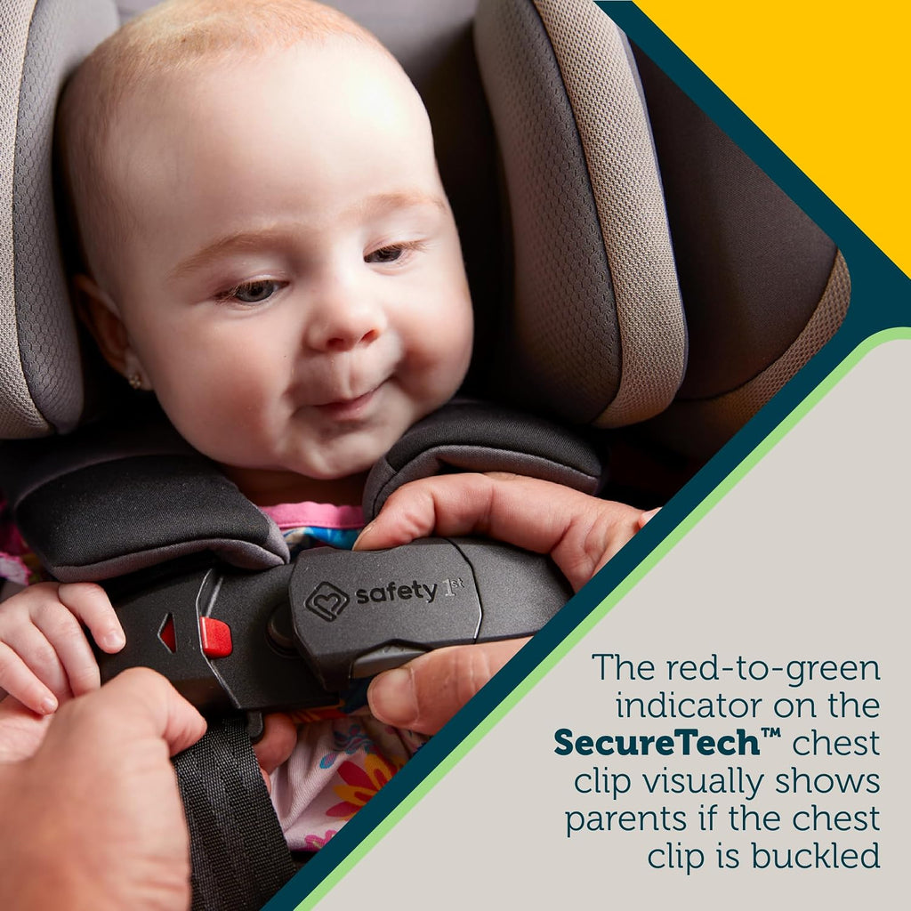 EverSlim 4-in-1 Convertible Car Seat, SecureTech Chest Clip, Ultra-Slim, 4-Mode Infant to Booster, Baby Car Seat