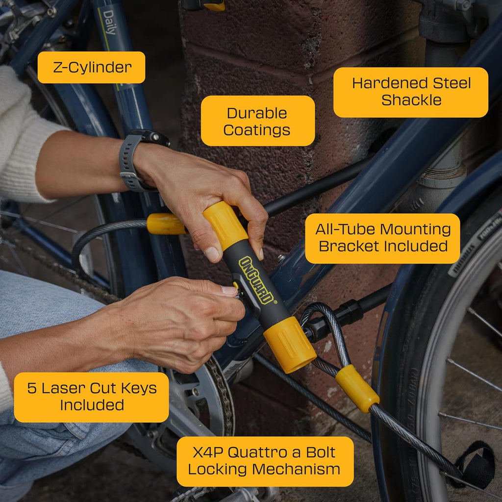 Bulldog STD U-Lock with 4 ft Cable – 13 mm Hardened Steel Shackle (115 × 230 mm) – X2P Double Bolt Lock, Z-Cylinder
