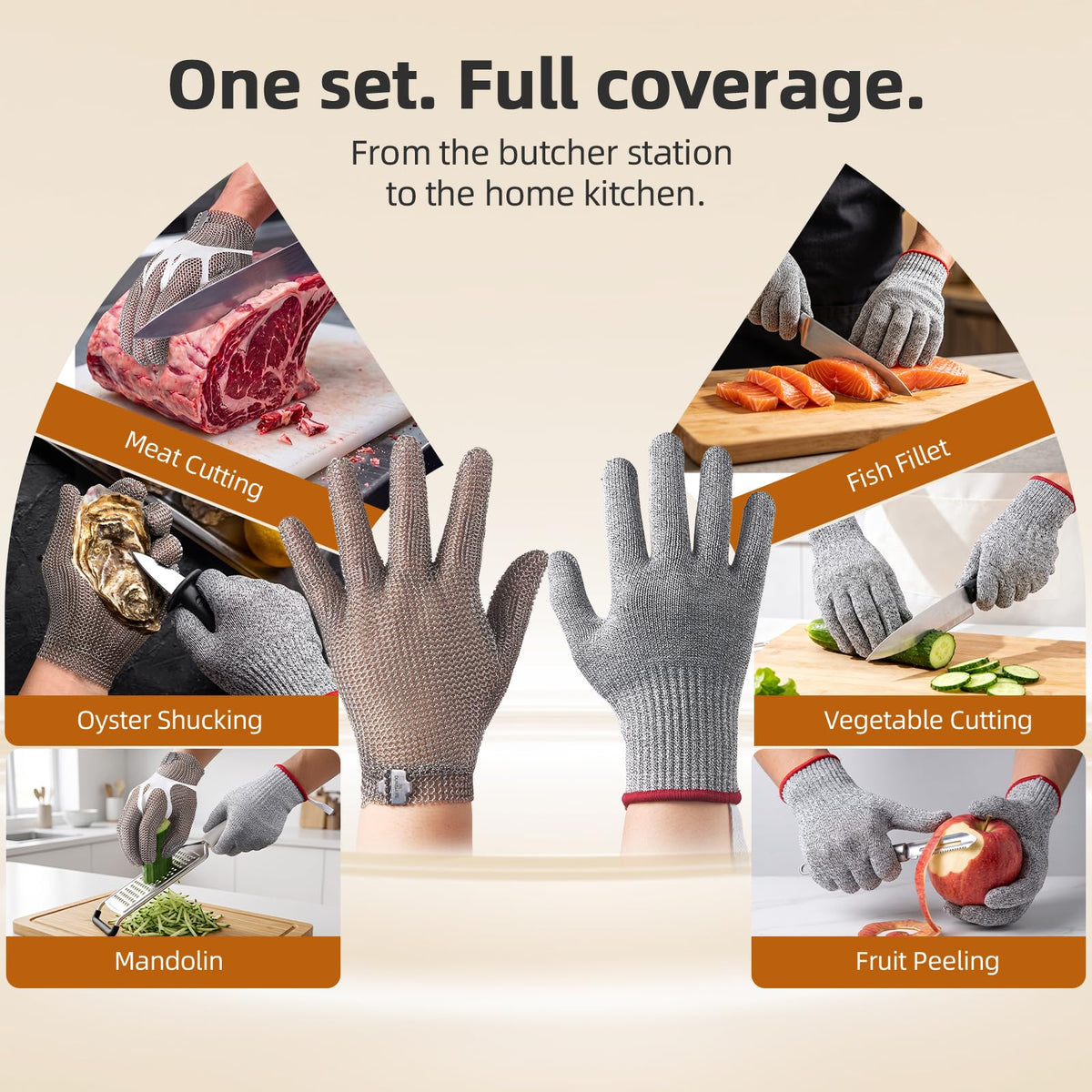 Steel. Fine. No Cuts. Food Grade Cut Resistant Glove (Small)