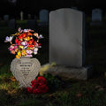 Solar Angel Wing Memorial Stake - Metal Silhouette Grave Decorations for Cemetery - Flat Outdoor Sympathy Gift with