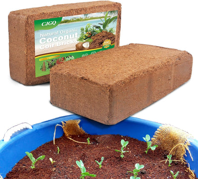 Coco Coir Brick for Organic Coconut Soil - 2 Pack With Low EC & PH Balance - High Expansion Fiber for Herbs & Flowers