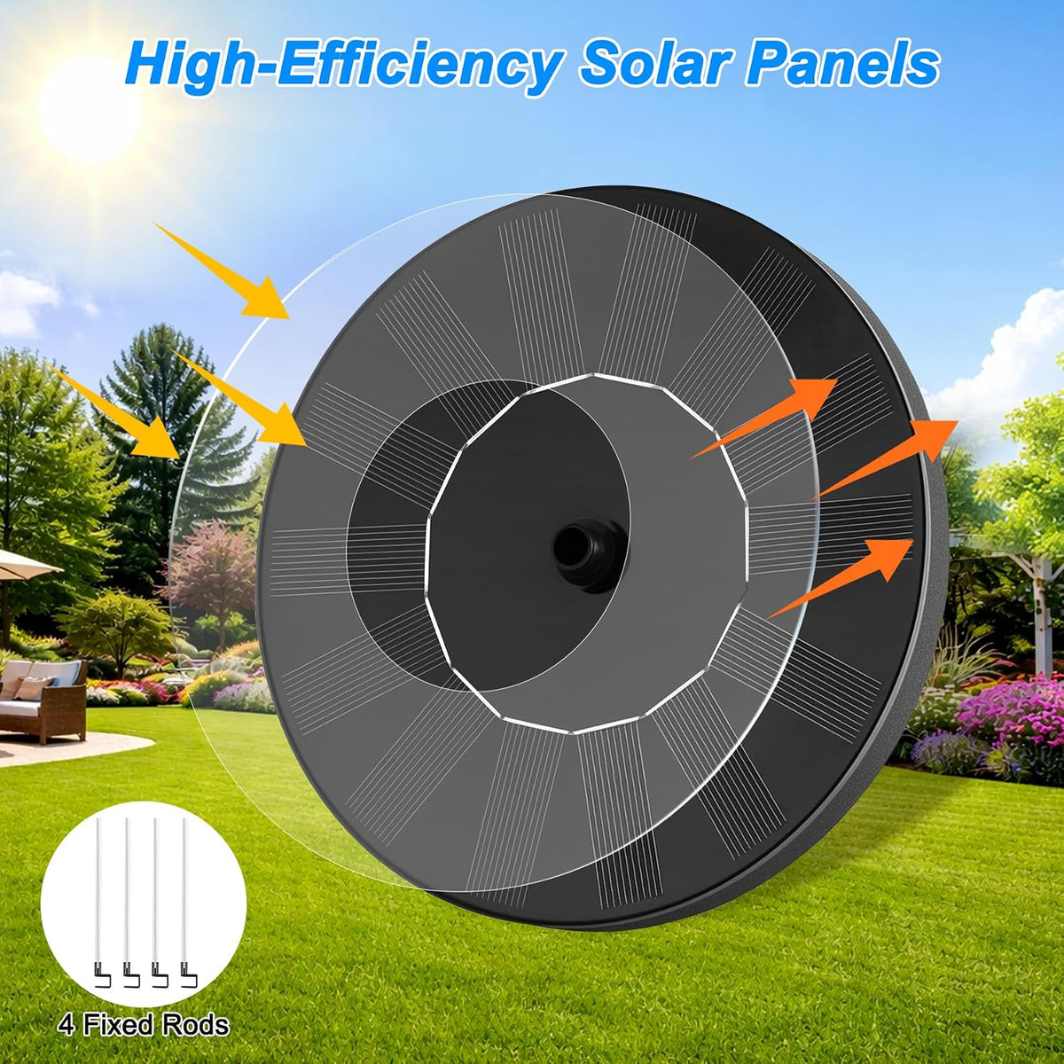 Floating Solar Water Pump,Solar Fountain for Bird Bath, Garden