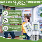 4 Pcs E27 KEI D34L Refrigerator Light Bulb, Compatible with Frigidaire