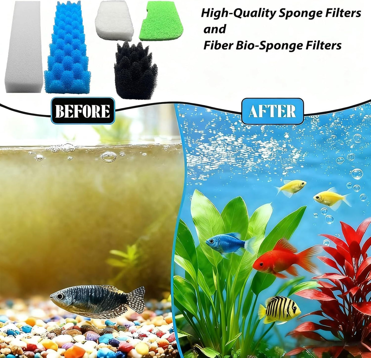 42 Packs 306/307 Canister Filter Replacements Compatible with Fluval 306/307 Aquarium Filters, Includes Filter Media