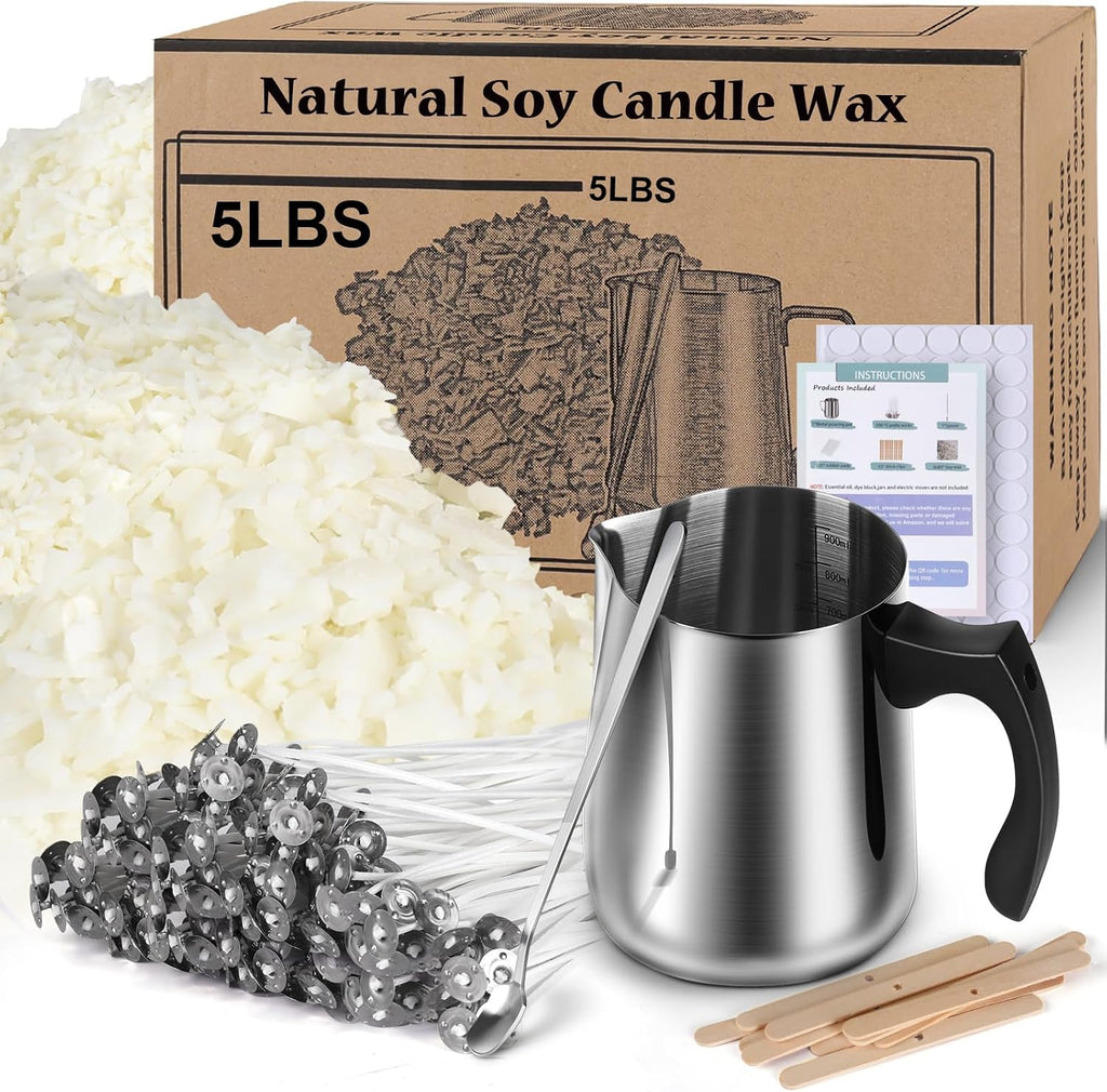 Soy Wax Candle Making Kit Supplies, Natural Candle Wax For Candle Making, DIY Art&Crafts Kit for Adults,Beginner