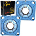 (2 Pack) SGTR Heavy Duty UCF209-28 Square Flange Bearing, 1-3/4 inch Bore, Self-Aligning, Industrial Grade, Chrome Steel and Solid Cast Iron Bearing Units