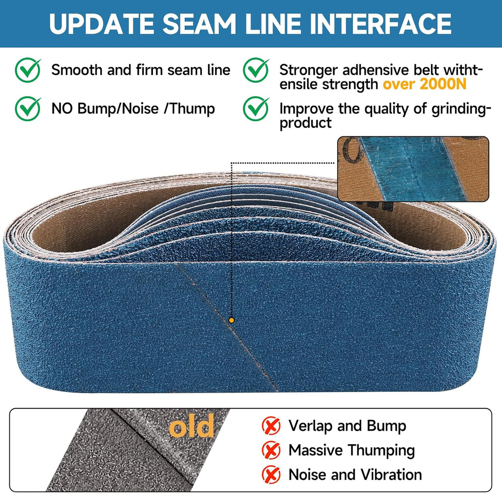 10-Piece Premium 4 x 24 Inch Zirconia Sanding Belts 40-400 Grit