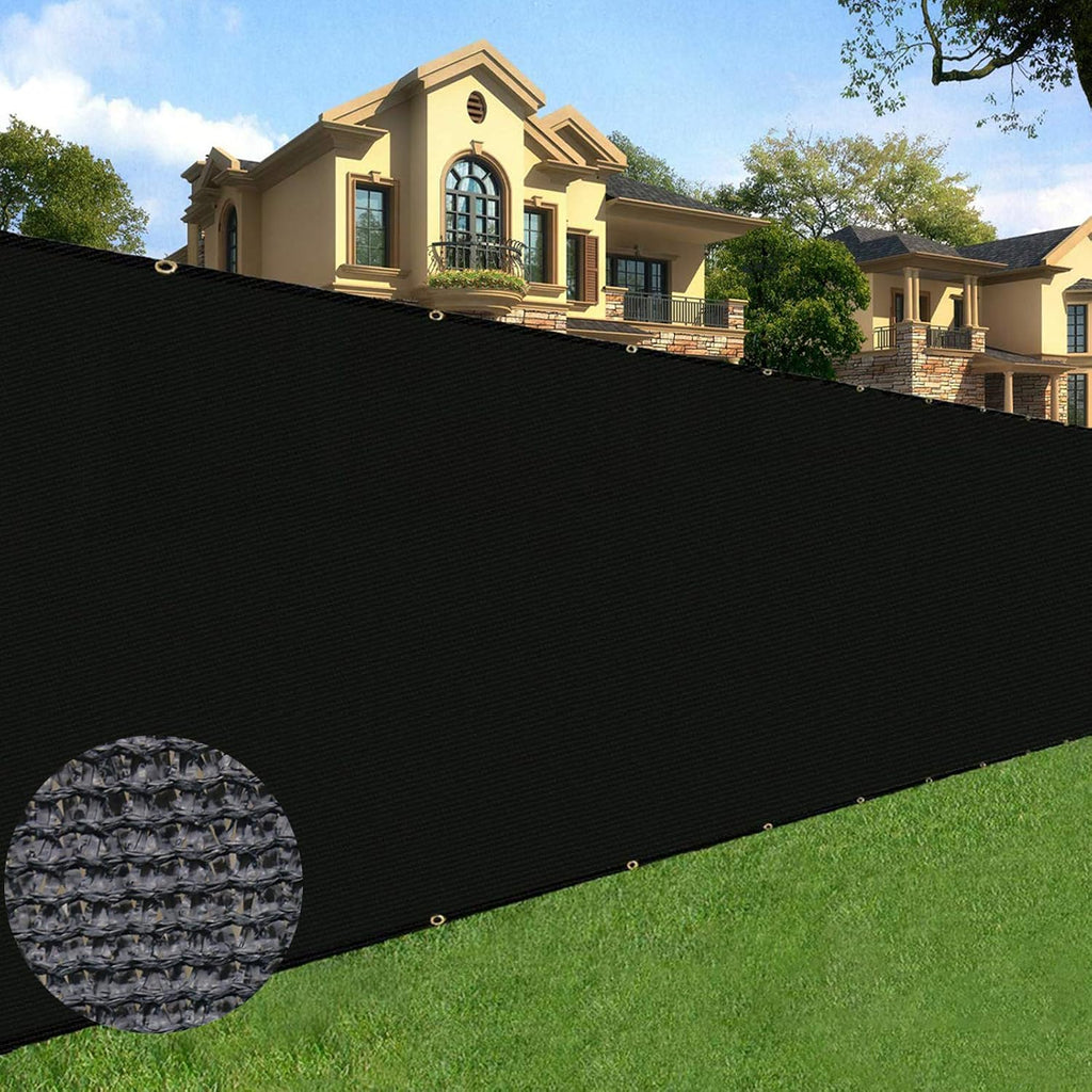 6 ft x 50 ft Privacy Screen Fence Heavy Duty Fence Cover Black