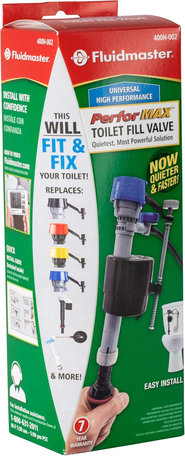 400H Universal Toilet Fill Valve, High Performance, 1-Pack