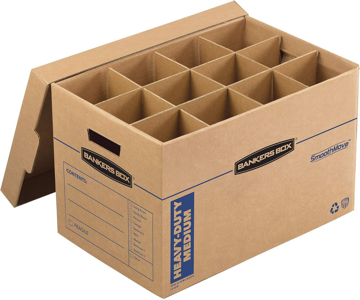 1-Pack Kitchen Kit Moving Box with Dividers