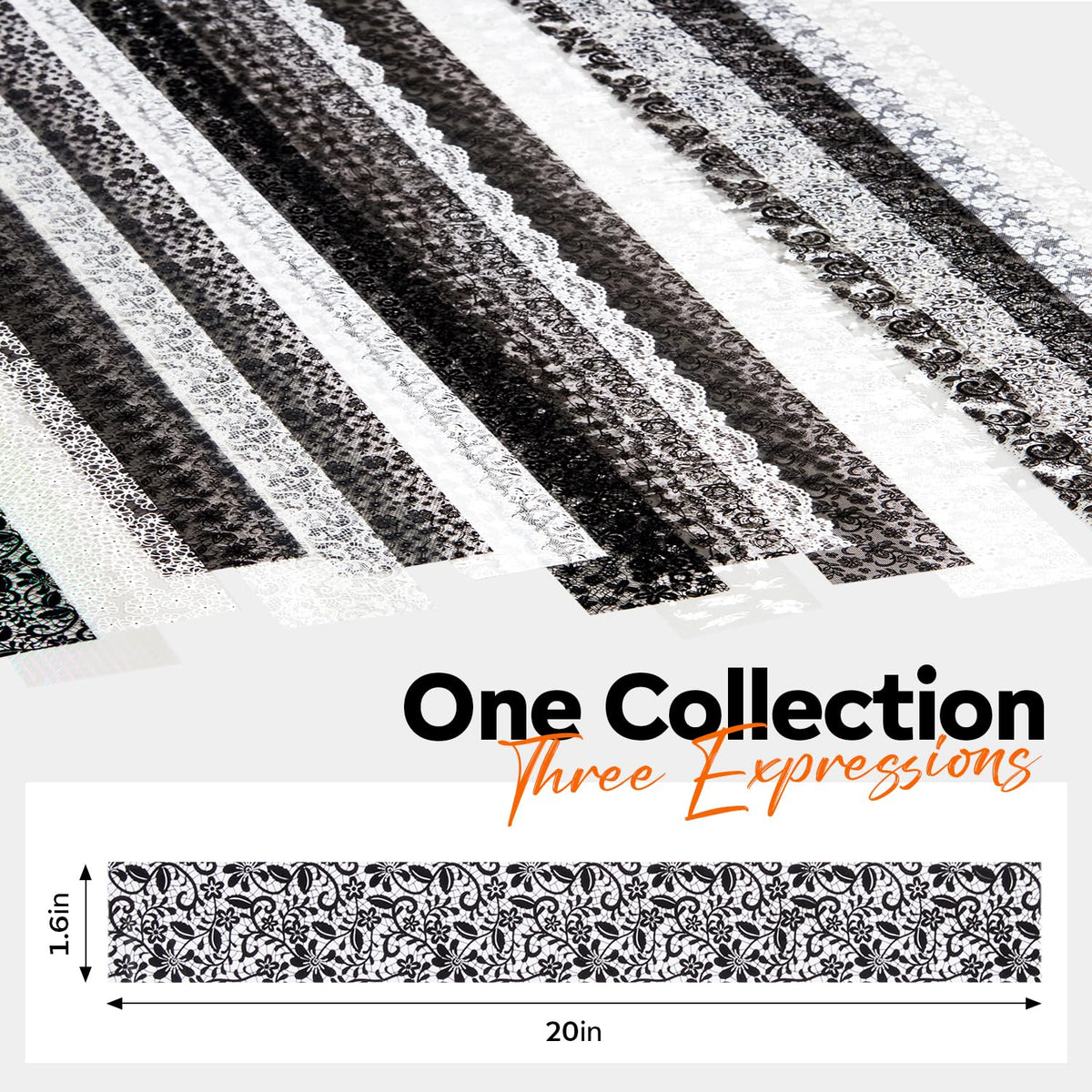 20 Rolls Lace Nail Foil Transfer Aurora Flower Nail Art Stickers