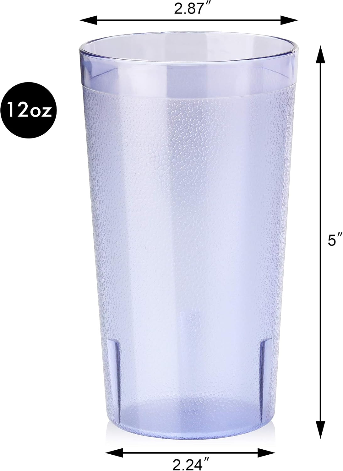 Restaurant-Grade Beverage Tumblers, Blue, 12 oz